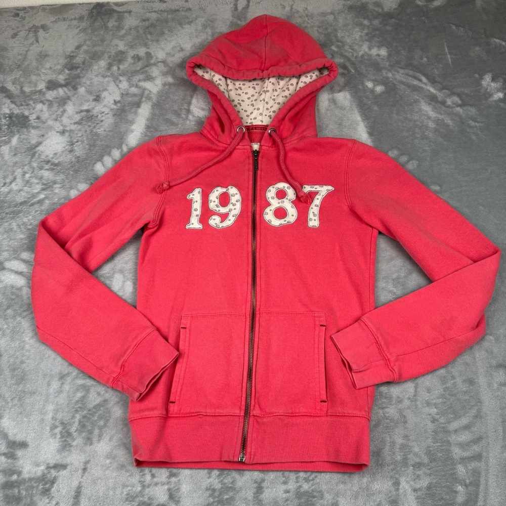 VTG Aeropostale Hoodie Sweatshirt Womens S Pink 1987 Full Zip Stitched Y2K